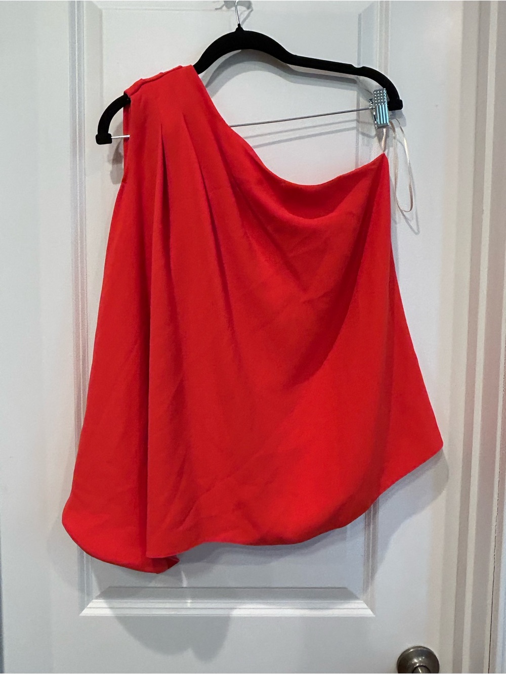 NWT- Trina Turk Tahiti Top Vibrant Orange Asymmetrical One-Shoulder Top
